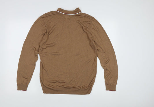 River Island Men's Brown Cable-Knit Pullover, Size L