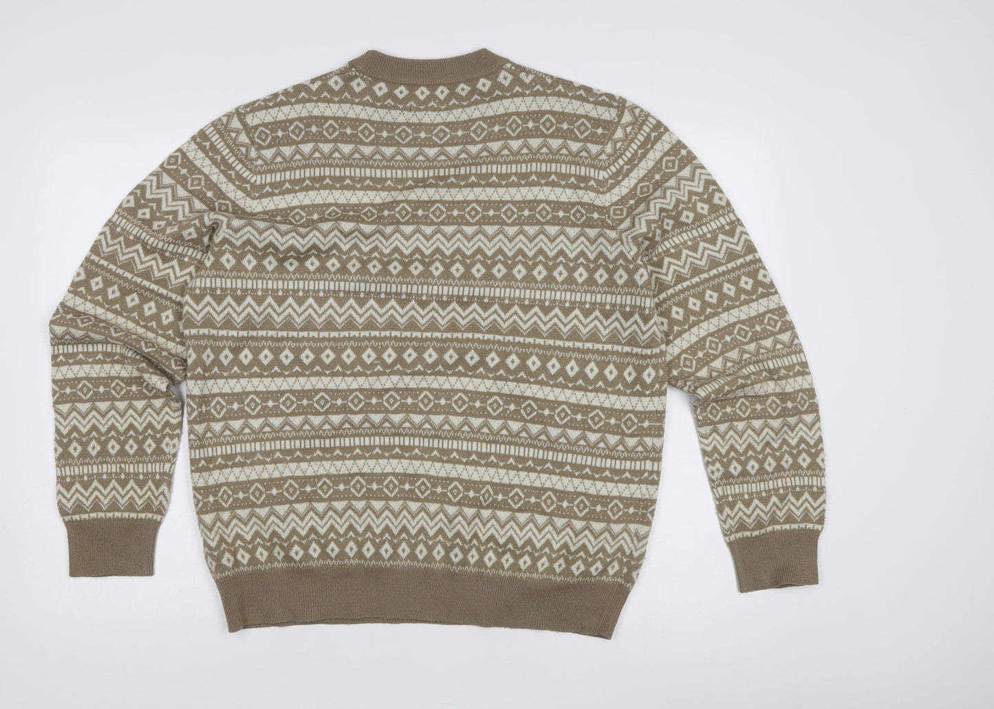 Burton Menswear Beige Fair Isle Jumper for Men - Size L