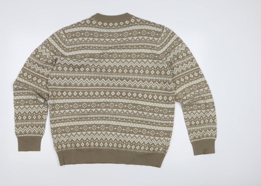Burton Menswear Beige Fair Isle Jumper for Men - Size L