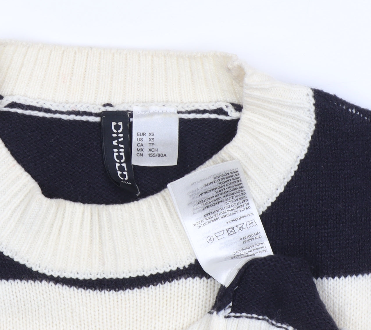 Womens UK Size XS Divided Black Pullover Jumper