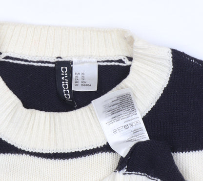 Womens UK Size XS Divided Black Pullover Jumper