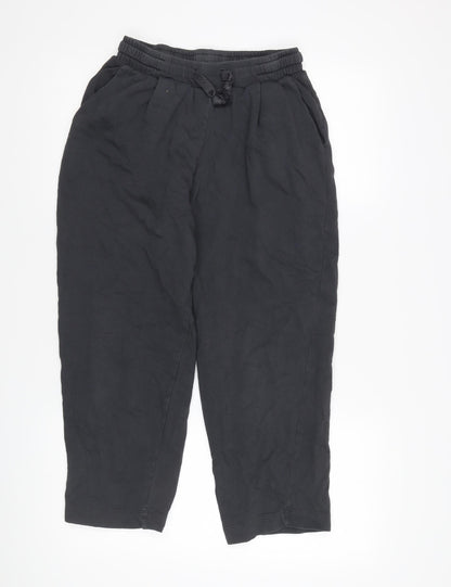 Womens UK Size S Zara Relaxed Fit Casual Black Trousers