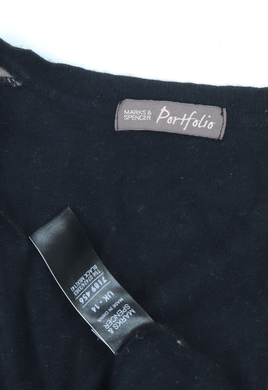 Womens UK Size 14 Marks and Spencer Black Cardigan Jumper
