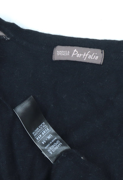 Womens UK Size 14 Marks and Spencer Black Cardigan Jumper
