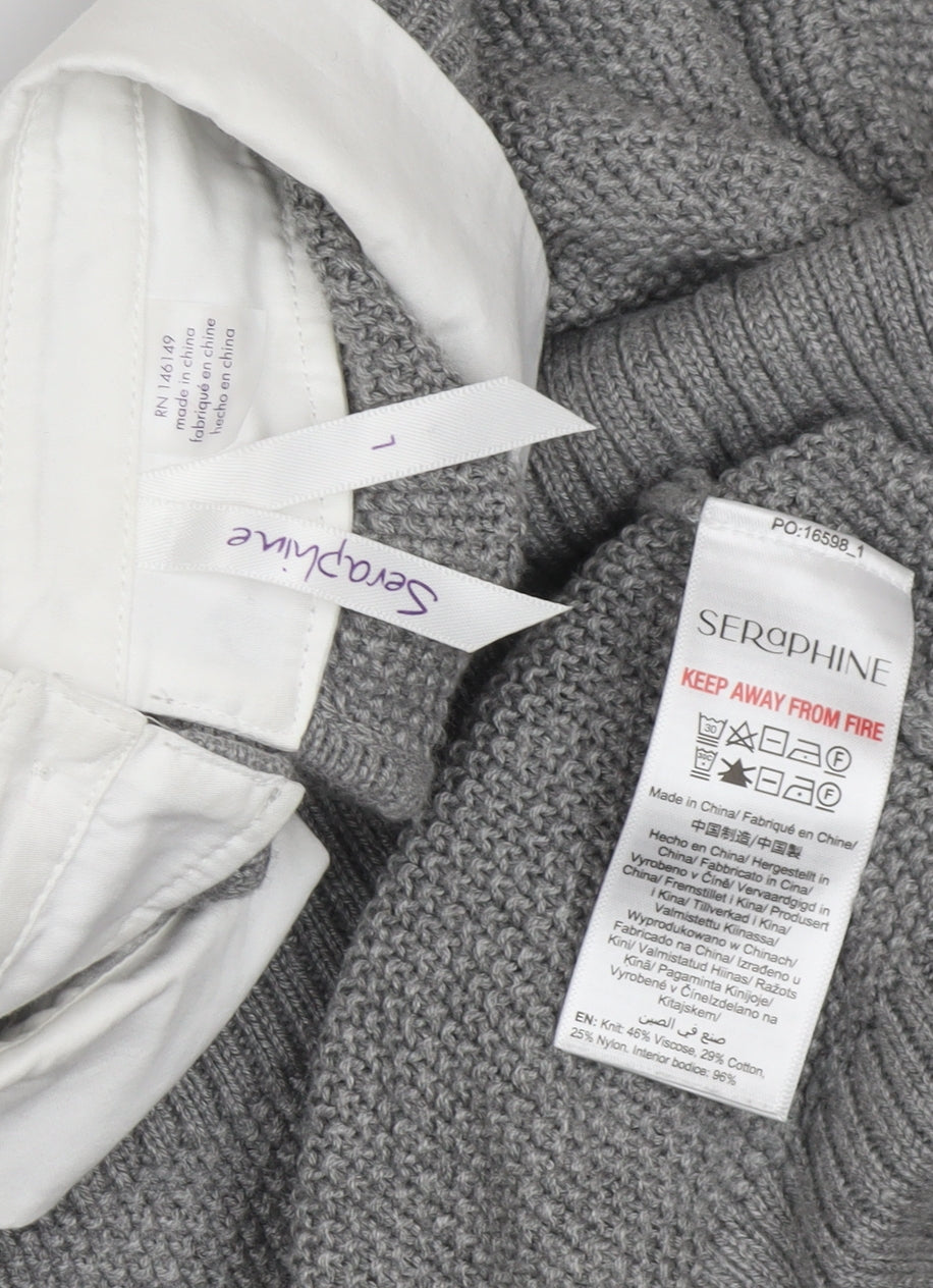 Womens UK Size 10 Seraphine Grey Pullover Jumper