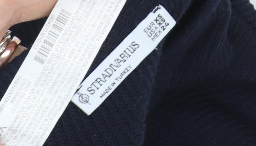 Womens UK Size XS Stradivarius Black Pullover Jumper