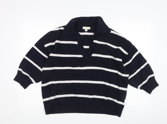H&M Women's Black Striped Pullover Jumper L