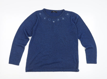 Womens UK Size M Bm Collection Blue Pullover Jumper