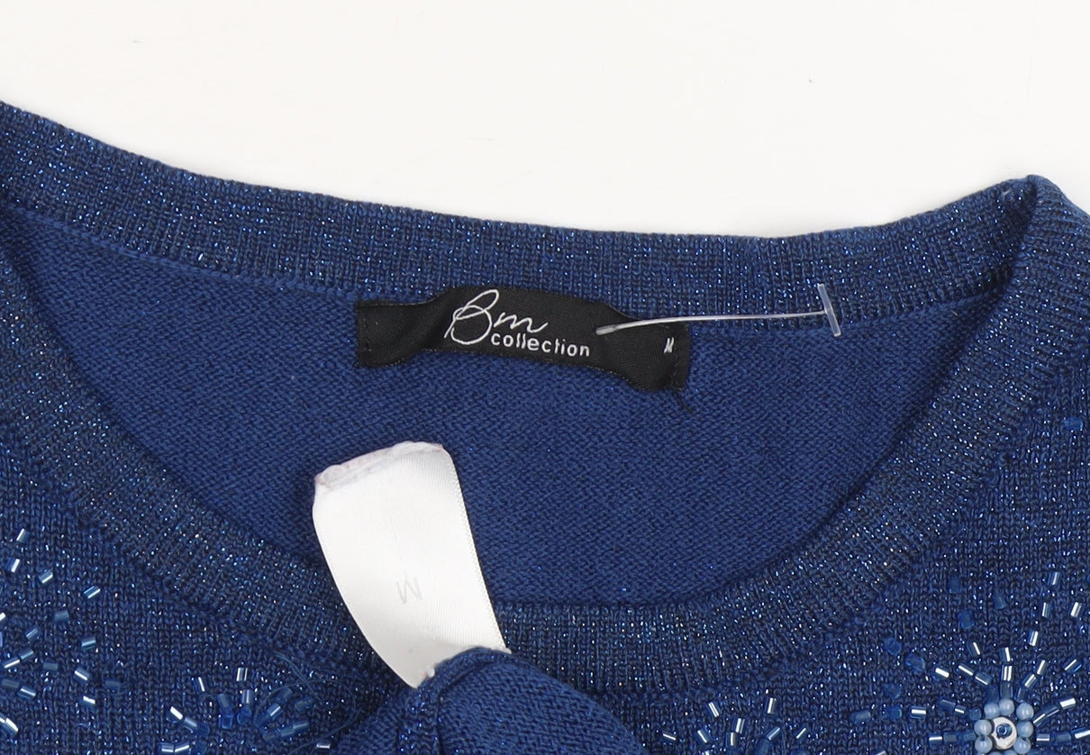 Womens UK Size M Bm Collection Blue Pullover Jumper