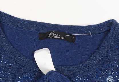 Womens UK Size M Bm Collection Blue Pullover Jumper