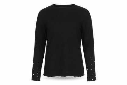 Zara Women's Black V-Neck Cotton Pullover Jumper Size 10