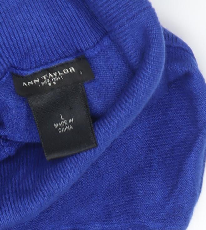 Womens UK Size L Ann Taylor Blue Pullover Jumper