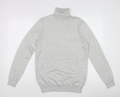 River Island Men's Grey Pullover Jumper, M, Roll Neck
