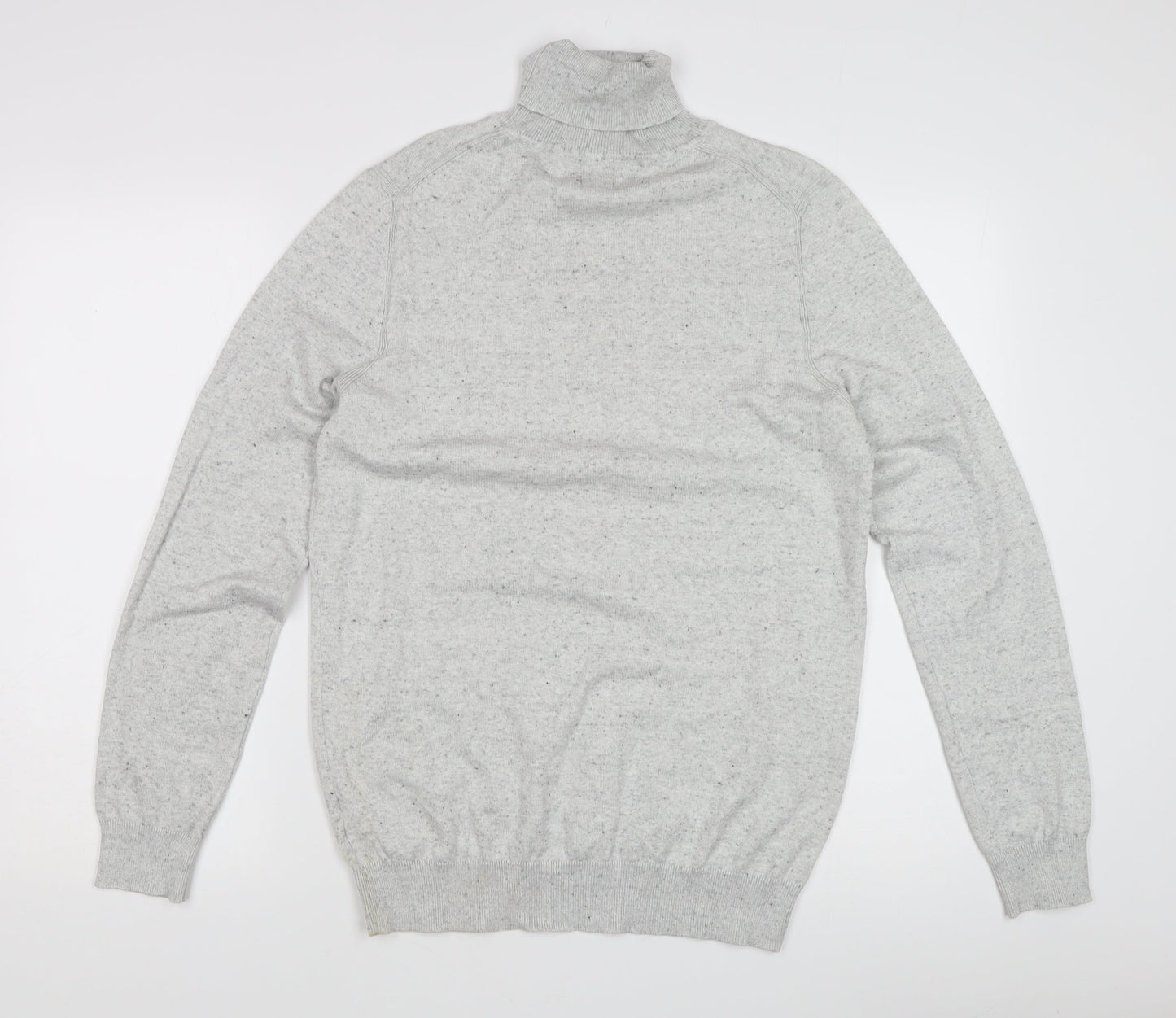 River Island Men's Grey Pullover Jumper, M, Roll Neck