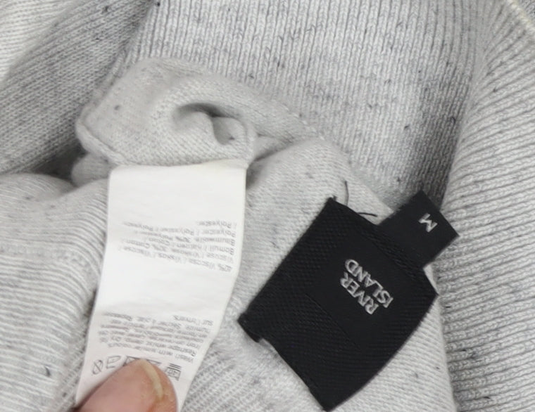 River Island Men's Grey Pullover Jumper, M, Roll Neck