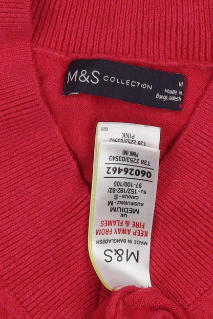 Womens UK Size M Marks and Spencer Pink Pullover Jumper