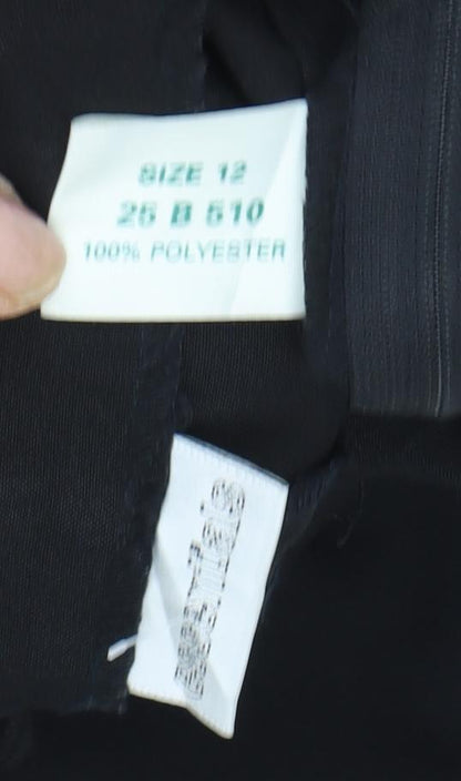 Womens UK Size 12 Essentials Regular Fit  Black Trousers