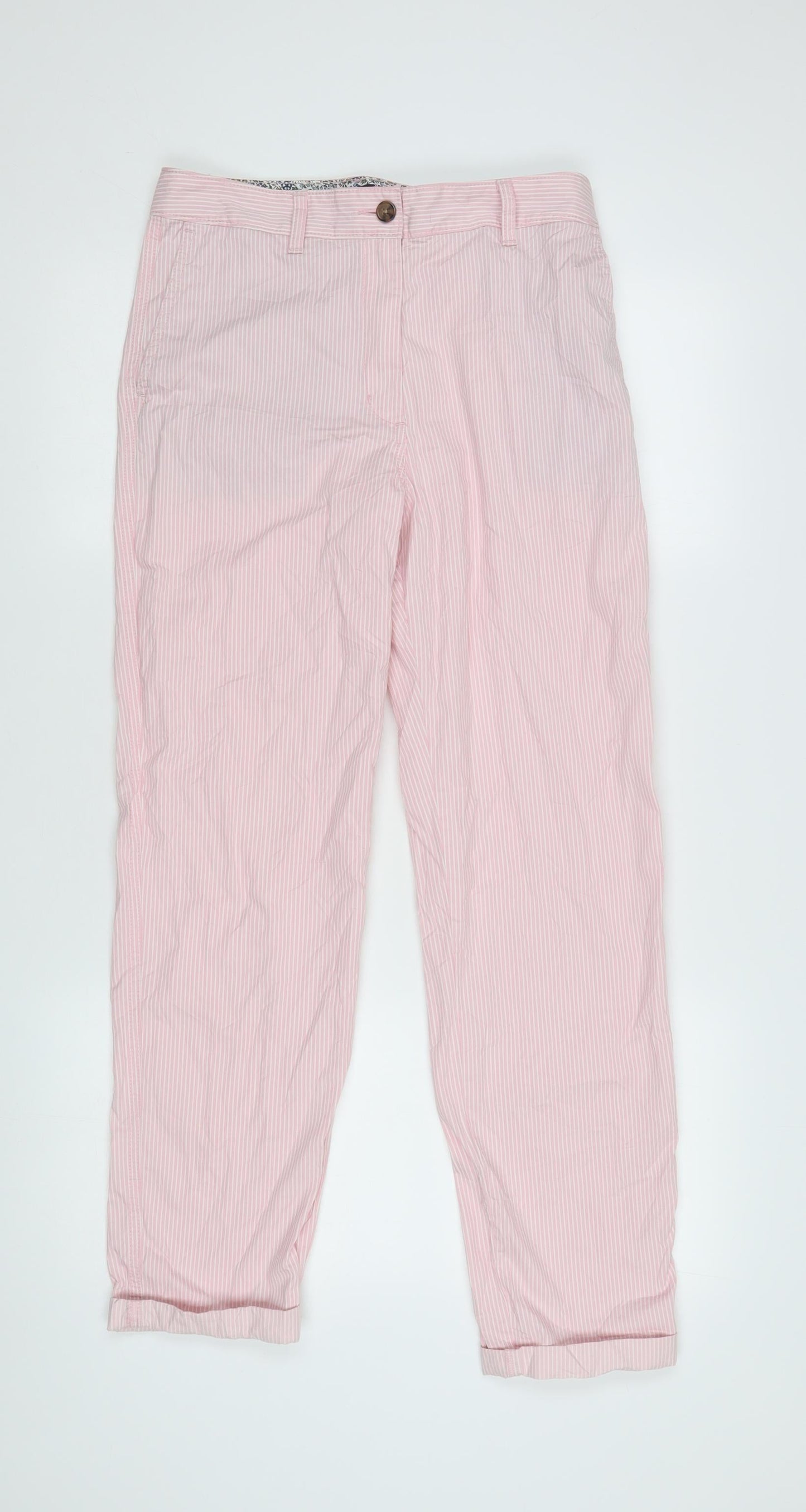 Womens UK Size 8 Marks and Spencer Regular Fit Chino Pink Trousers