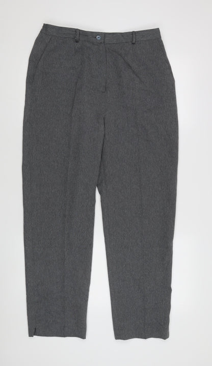 Bonmarche Women's Grey Tweed Trousers - Size 16