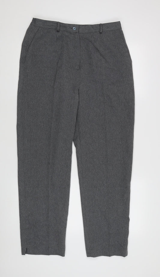 Bonmarche Women's Grey Tweed Trousers - Size 16