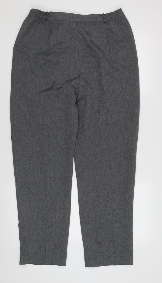 Bonmarche Women's Grey Tweed Trousers - Size 16
