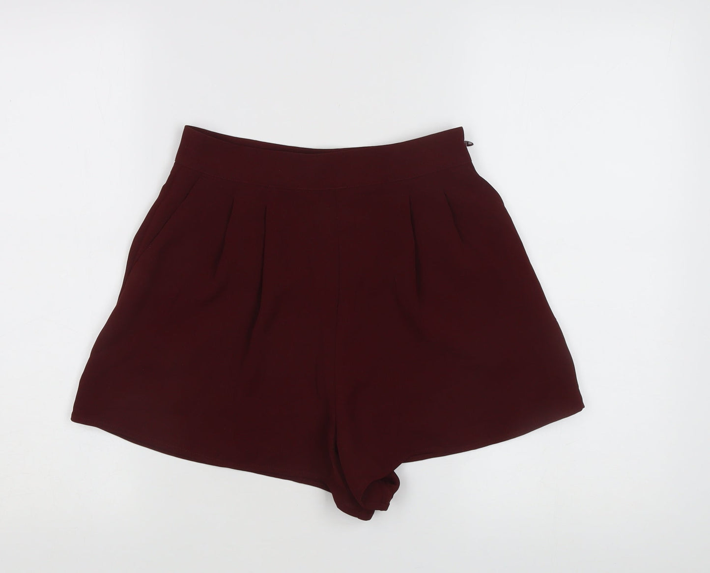 Topshop Women's Pleated Shorts Red Size 8