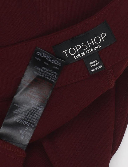 Topshop Women's Pleated Shorts Red Size 8