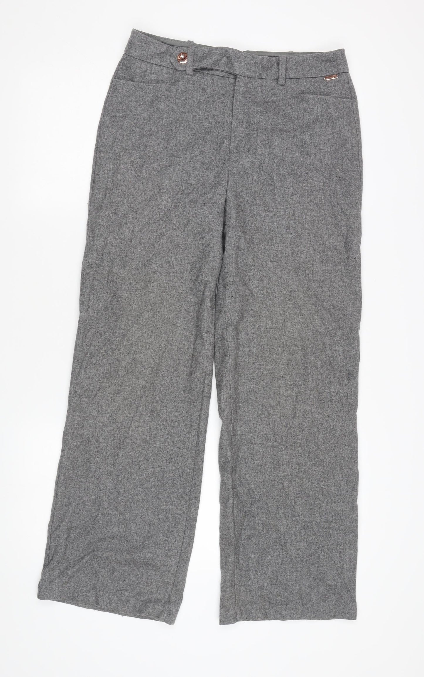 Womens UK Size 10 Marks and Spencer Regular Fit Business Casual Grey Trousers