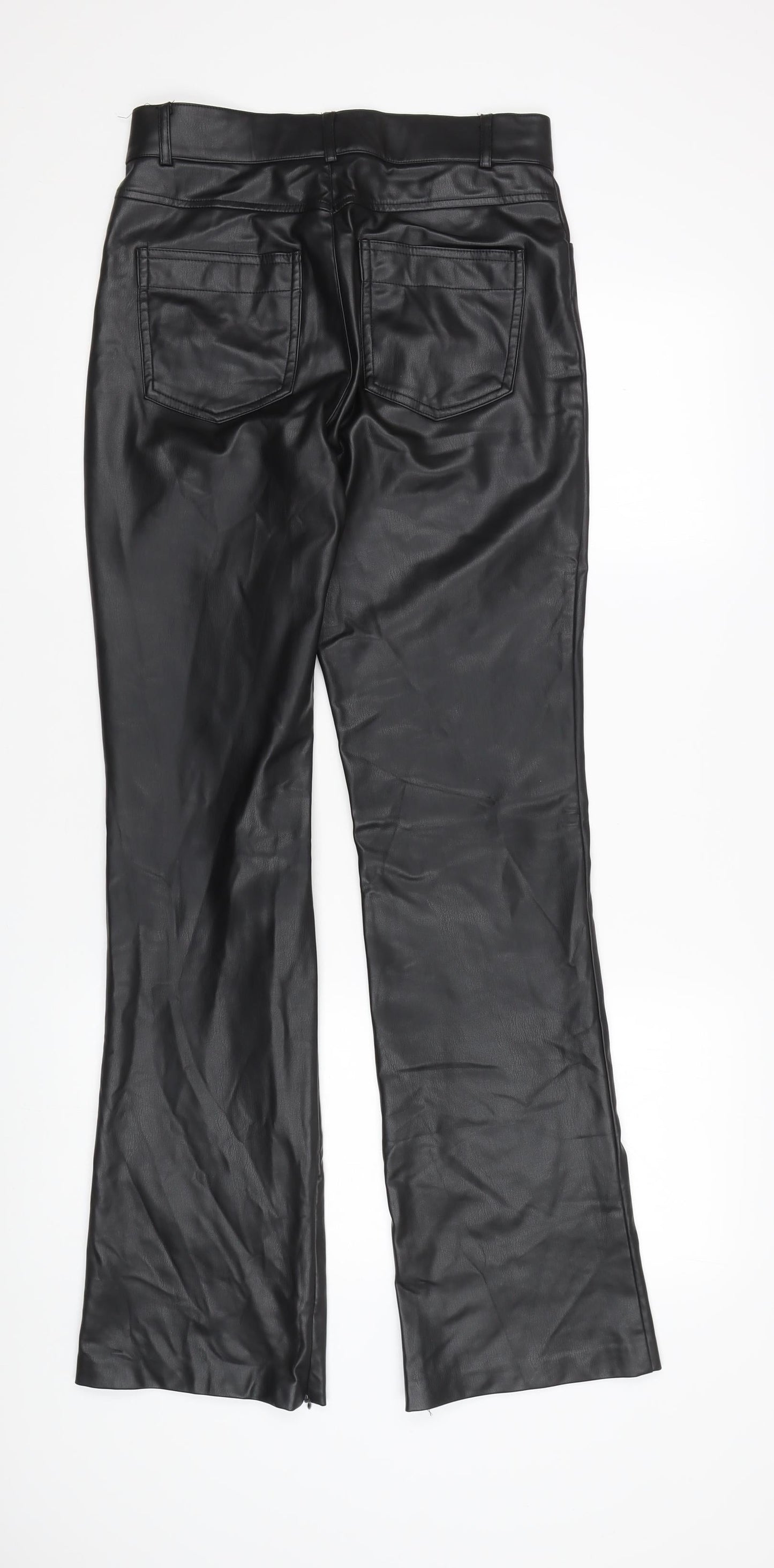 Womens UK Size M Zara Regular Fit Casual Black Trousers