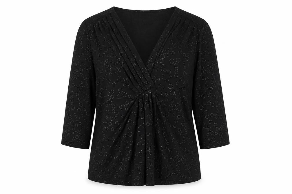 Womens UK Size XL CC Black Wrap Blouse