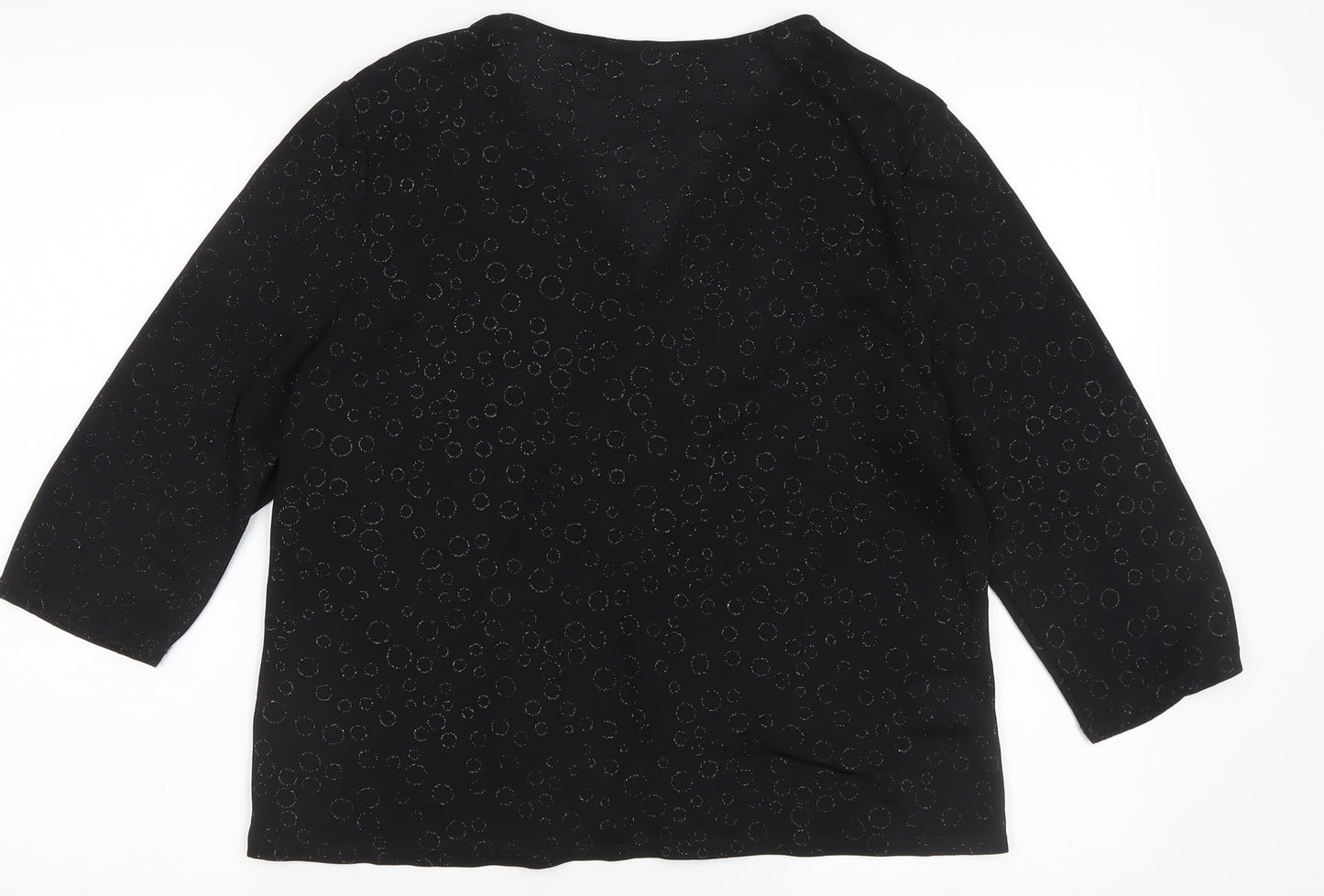 Womens UK Size XL CC Black Wrap Blouse