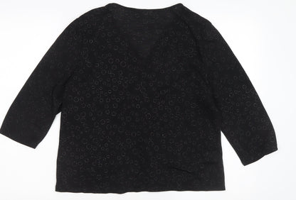Womens UK Size XL CC Black Wrap Blouse