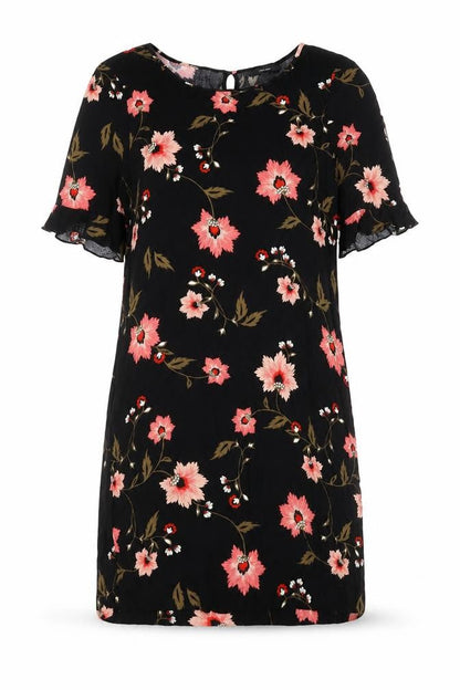 Vero Moda Women's Black Floral Shift Dress S