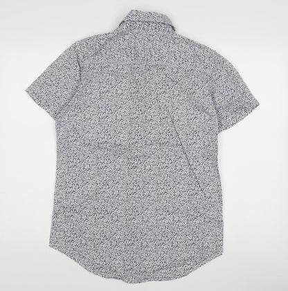 River Island Women's Blue Floral Button-Up Shirt