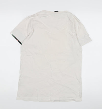 Criminal Damage Unisex White M T-Shirt Crew Neck Floral