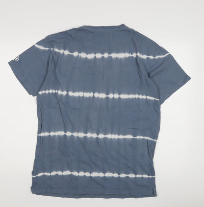 SPDR Blue Tie-Dye Graphic Print T-Shirt, Men's M