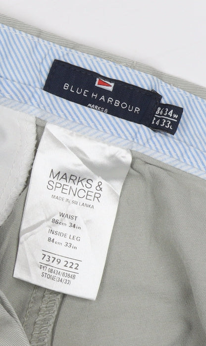 Marks and Spencer Men's Beige Chino Trousers 34W
