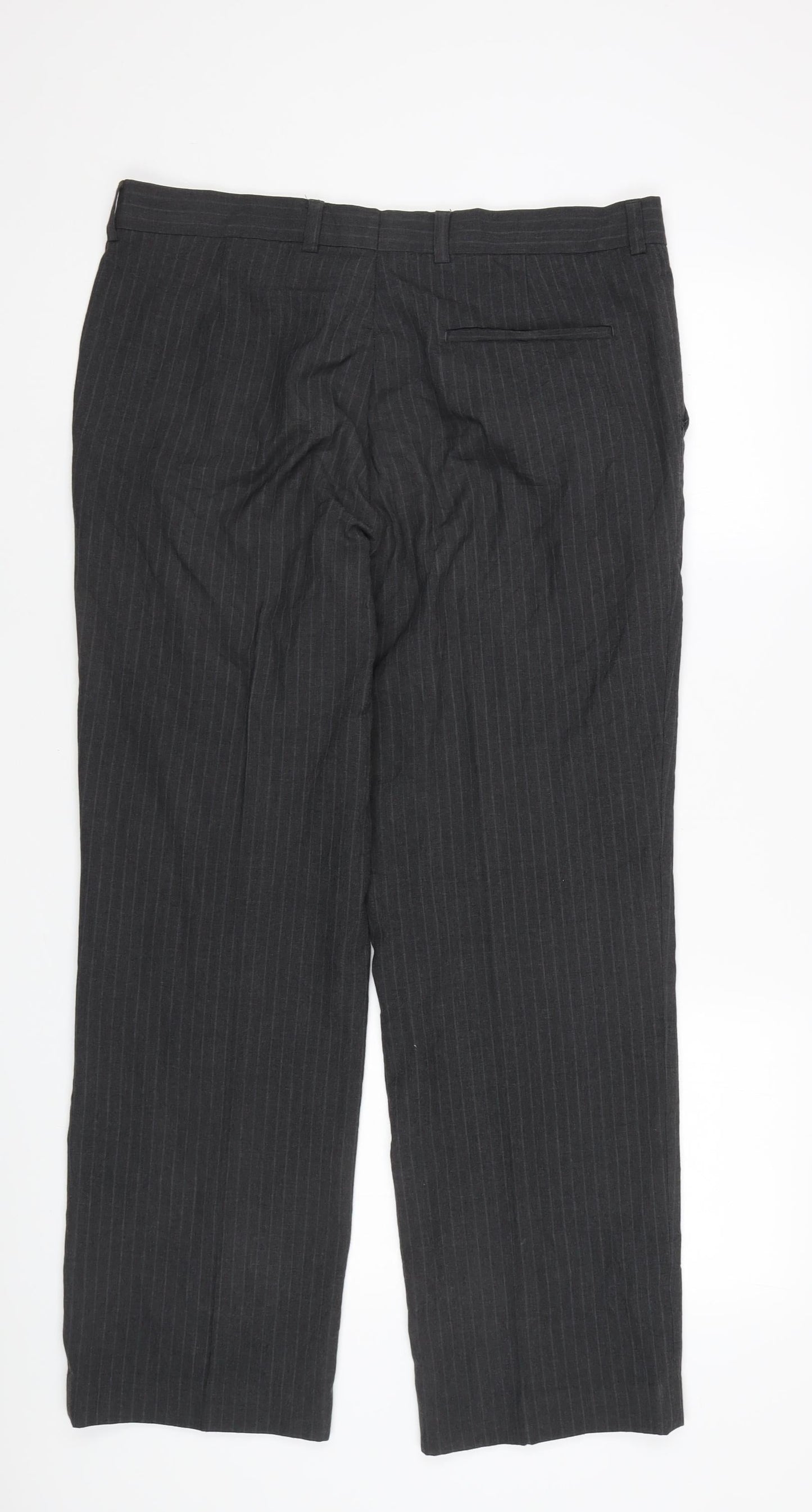 Burton Men's Grey Striped Trousers 36R