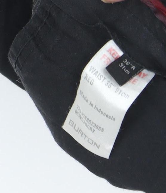 Burton Men's Grey Striped Trousers 36R