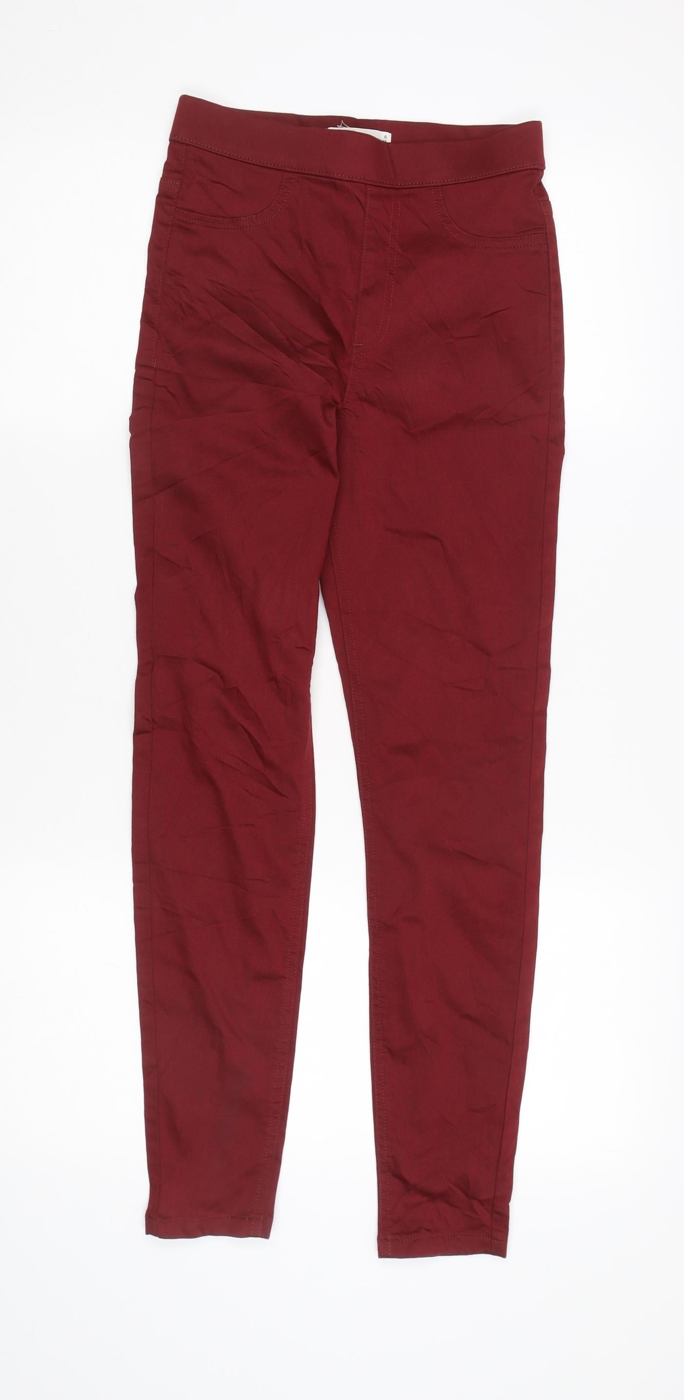 Womens UK Size 6 Marks and Spencer Regular Fit Jegging Red Trousers