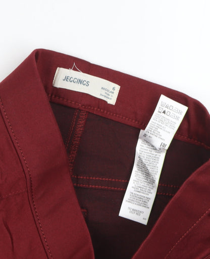 Womens UK Size 6 Marks and Spencer Regular Fit Jegging Red Trousers