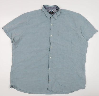 Next Signature Men's Blue Slim Fit Short Sleeve Shirt