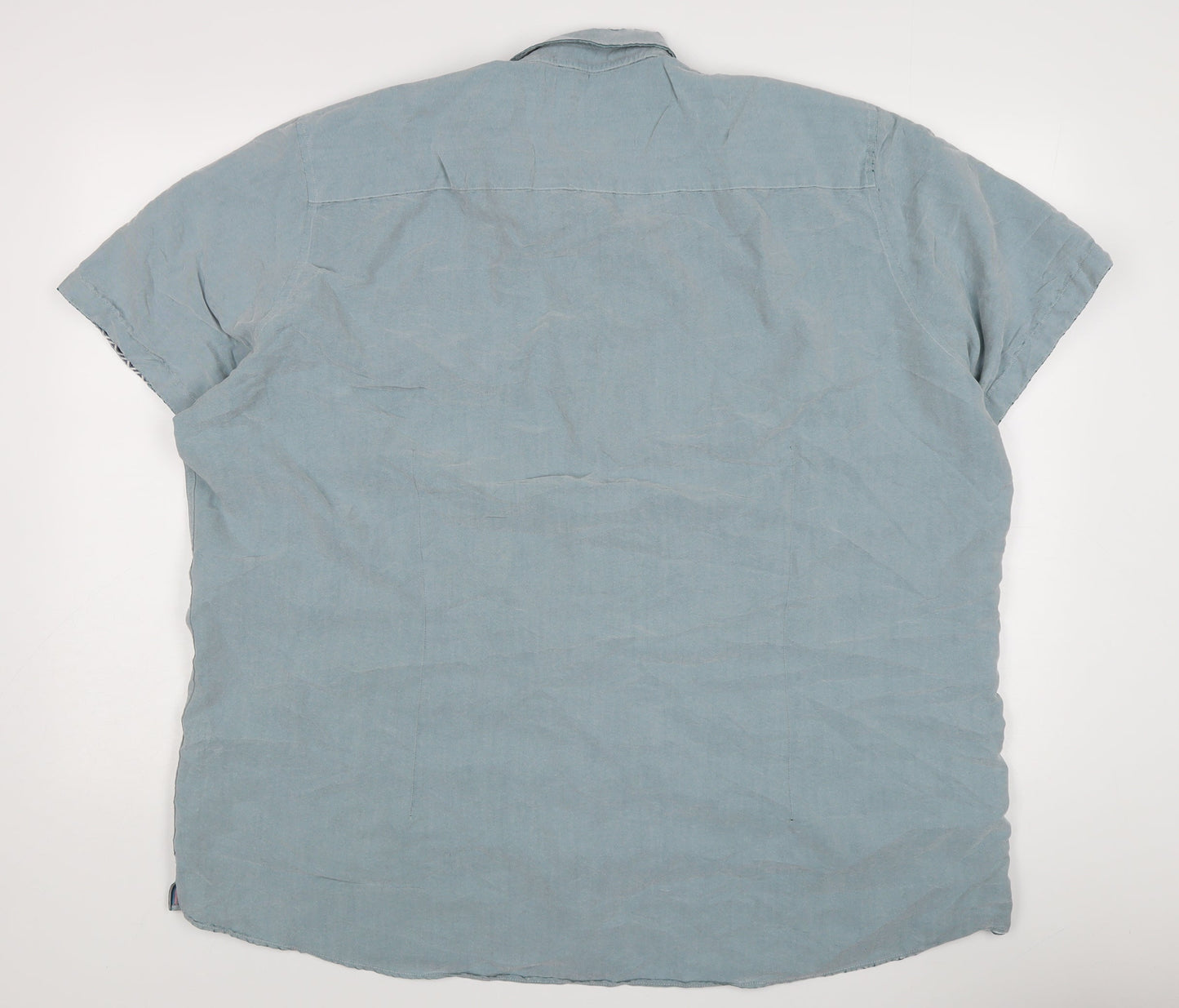 Next Signature Men's Blue Slim Fit Short Sleeve Shirt