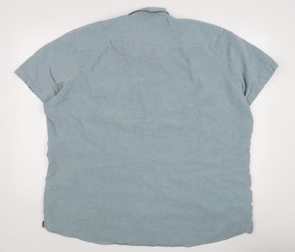 Next Signature Men's Blue Slim Fit Short Sleeve Shirt