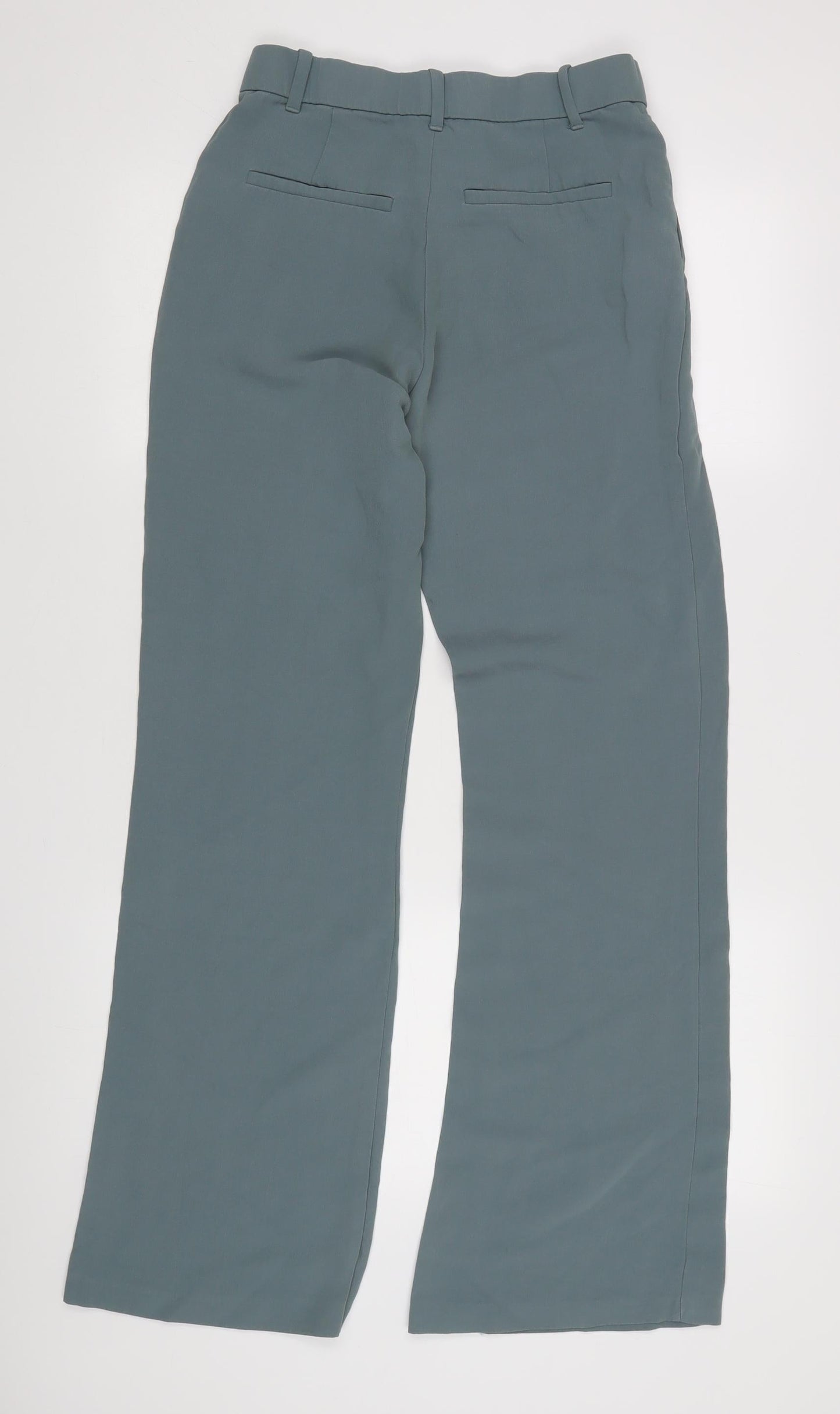 Womens UK Size S Zara Regular Fit Casual Workwear Blue Trousers