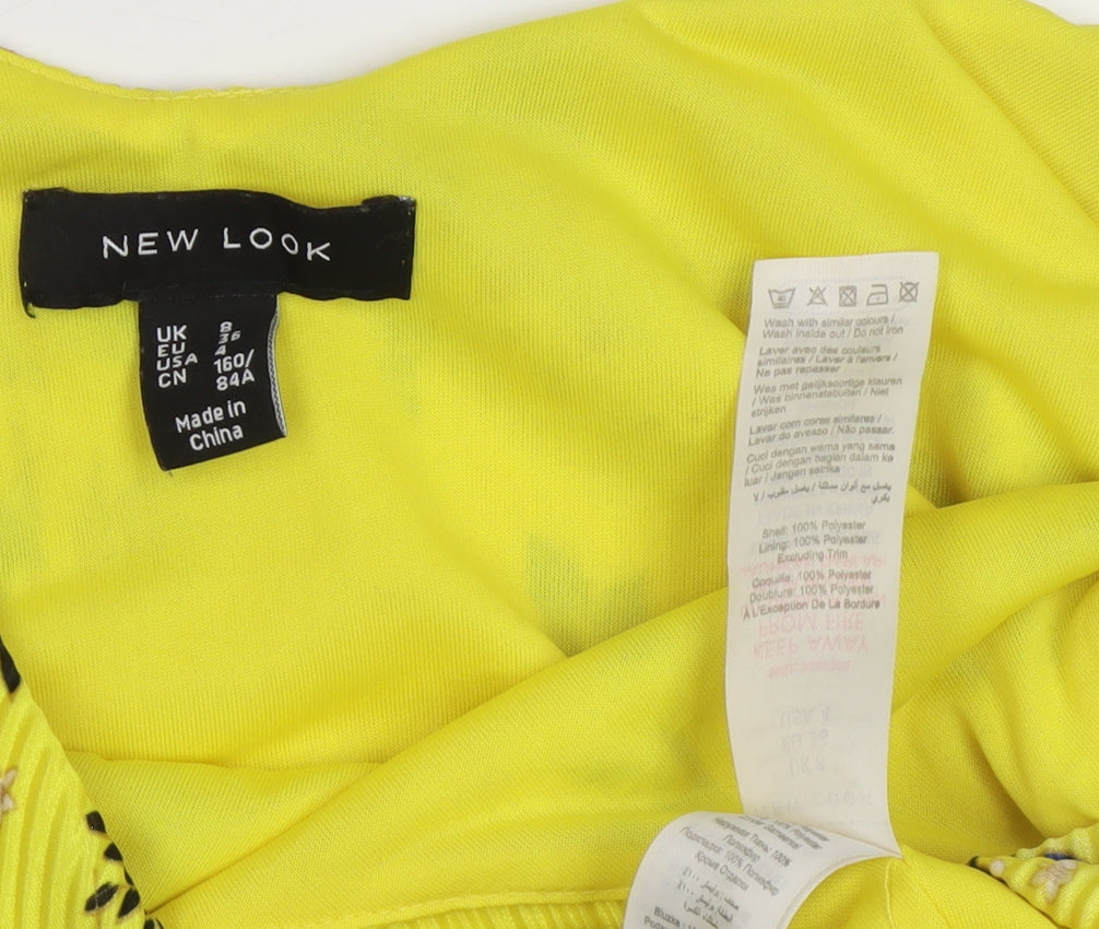 Womens UK Size 8 New Look Yellow Camisole Tank
