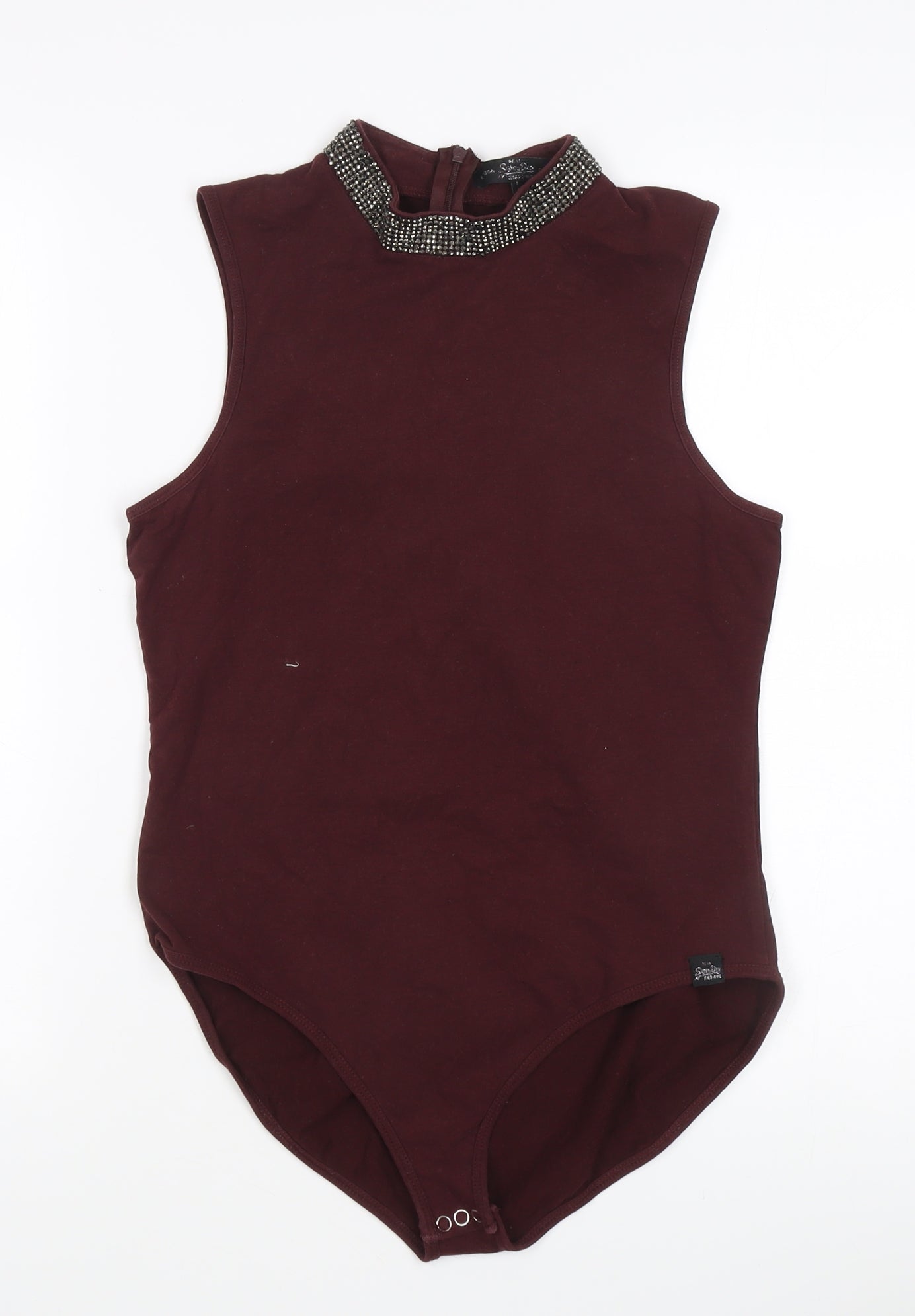 Superdry Women's Burgundy Bodysuit 3XS Slim Fit