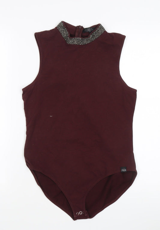 Superdry Women's Burgundy Bodysuit 3XS Slim Fit