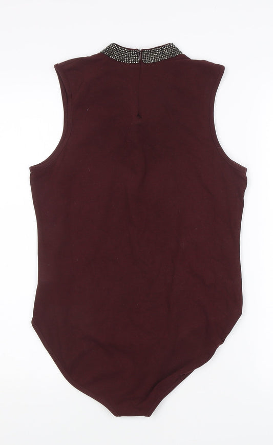 Superdry Women's Burgundy Bodysuit 3XS Slim Fit