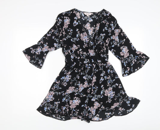 Dorothy Perkins Women’s Black Floral Playsuit